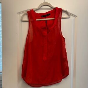 Patterson J. Kincaid Red Sleeveless Henley Camisole
